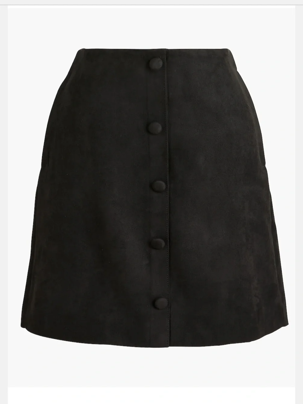 J. Crew Black Button-Front A-Line Skirt